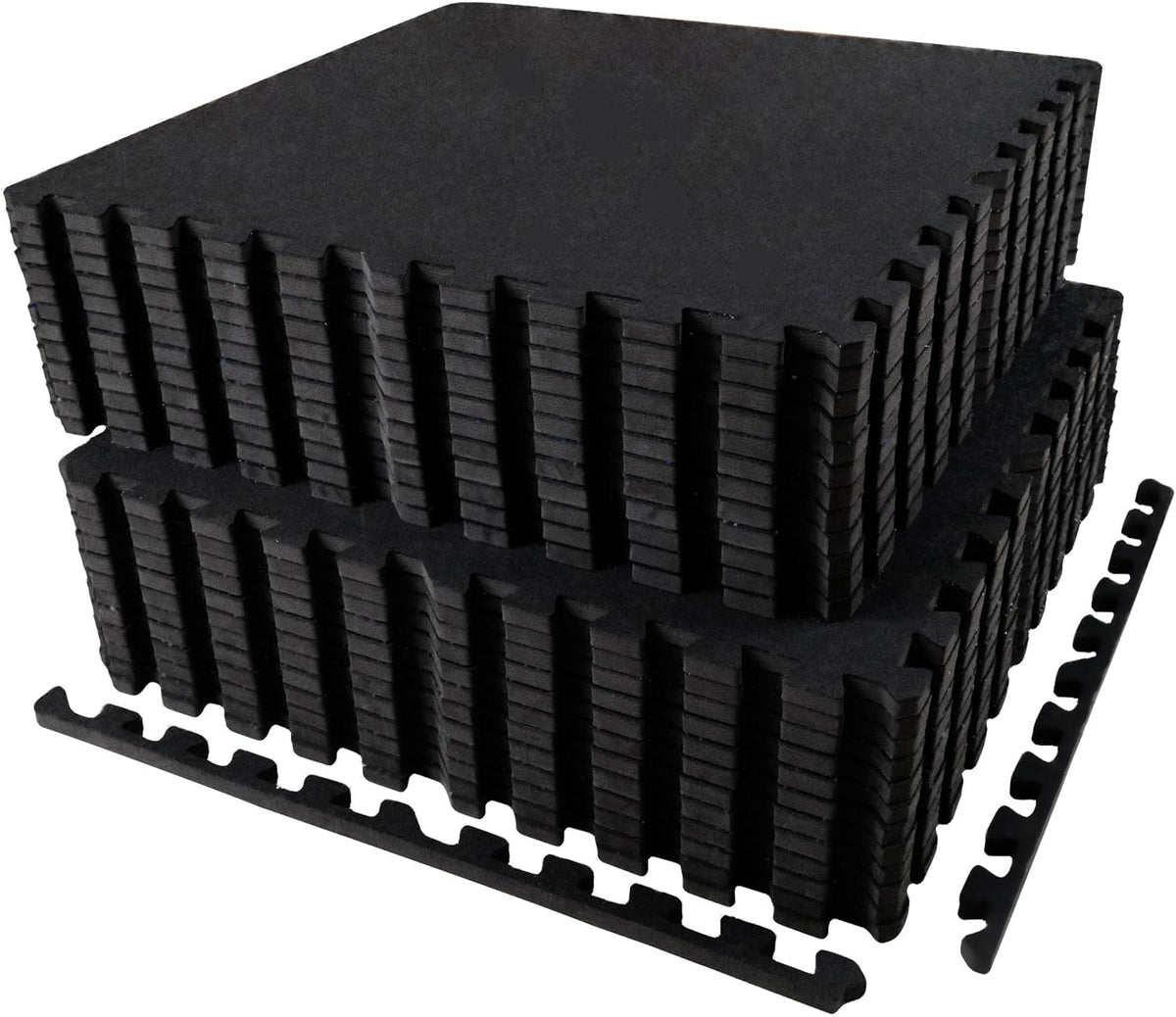 AIRHOP 0.56in Thick 96 Sq Ft Exercise Equipment Mats, 24 Tiles Upgraded Rubber Top with High