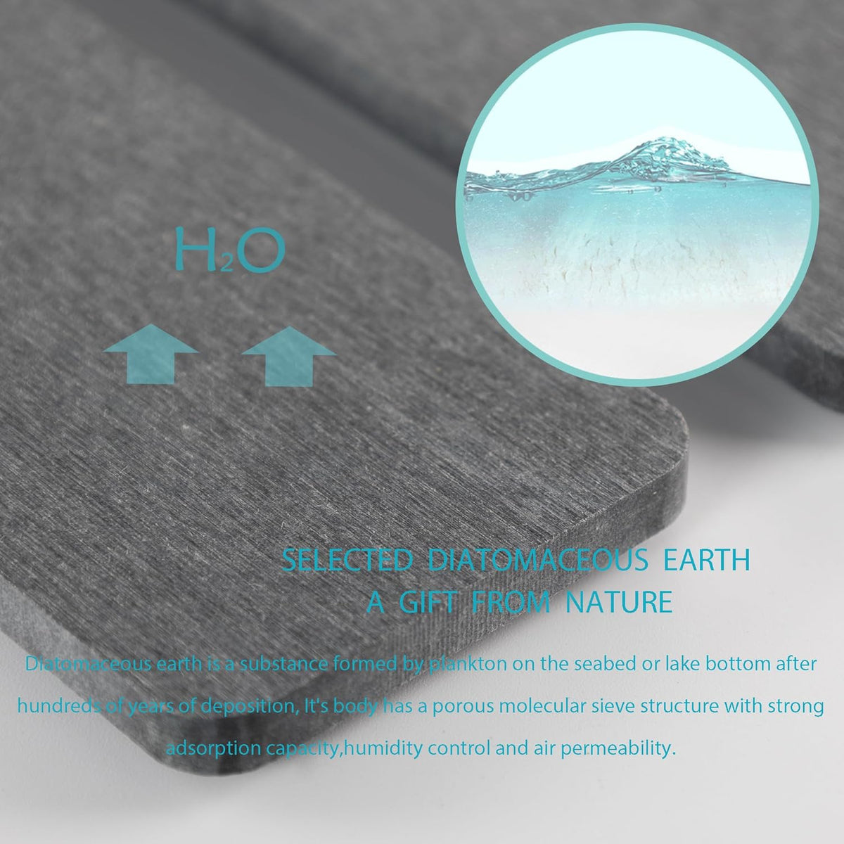 2 Pcs Water Absorbing Stone Trays, Kitchen/Bathroom Sink Soap Dish, Diatomite Tray Used for Hand