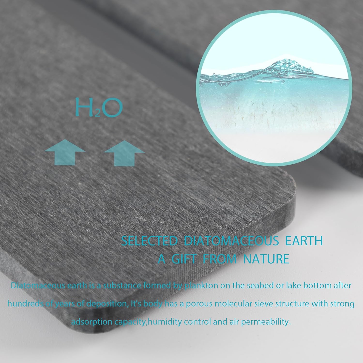 2 Pcs Water Absorbing Stone Trays, Kitchen/Bathroom Sink Soap Dish, Diatomite Tray Used for Hand