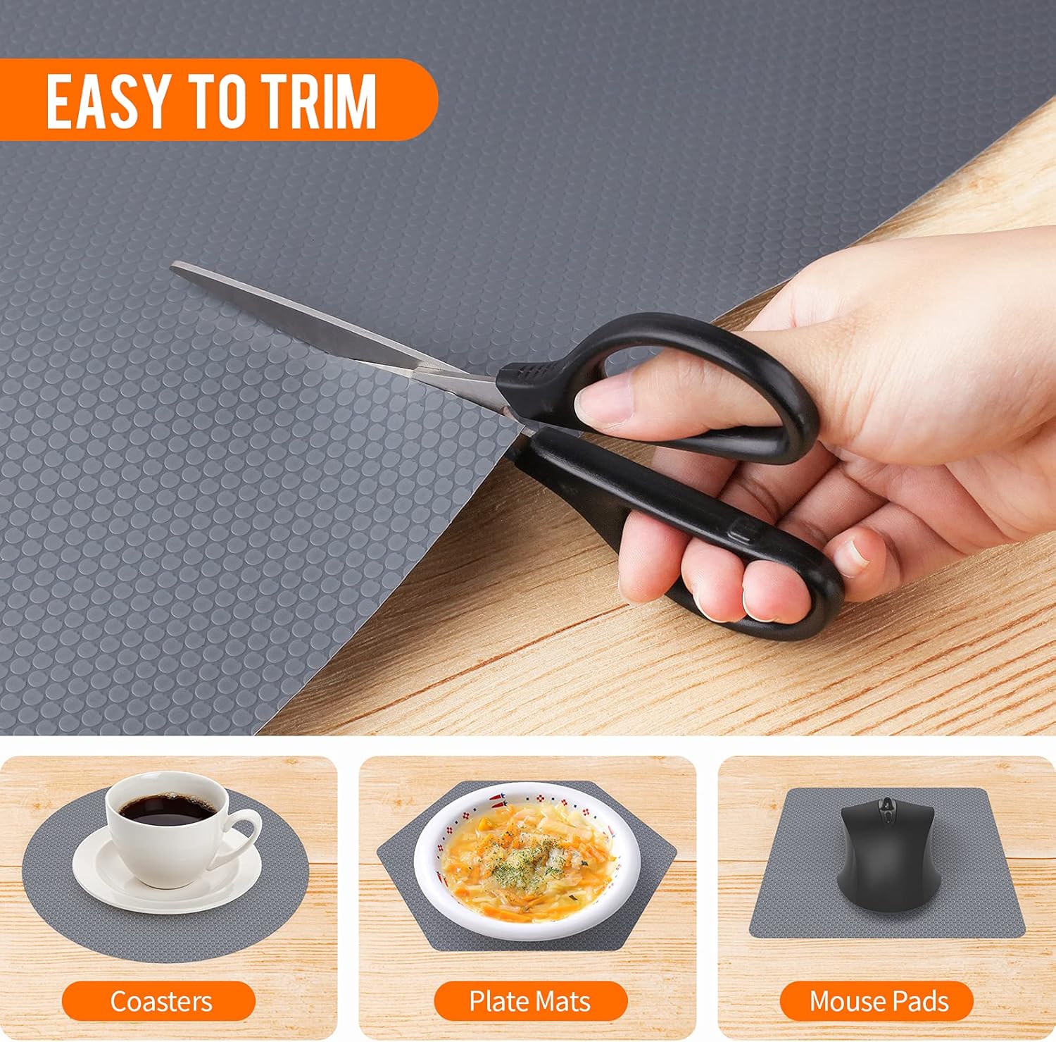 Shelf Liners for Kitchen Cabinets Non-Slip Drawer Liner Non Adhesive Cupboard Mat EVA Material