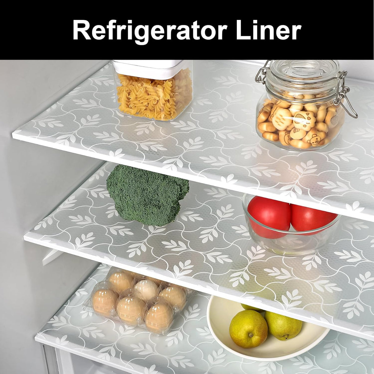 Cooyes Shelf and Drawer Liners for Kitchen Cabinets, Non Adhesive Cabinet Liner, EVA Waterproof