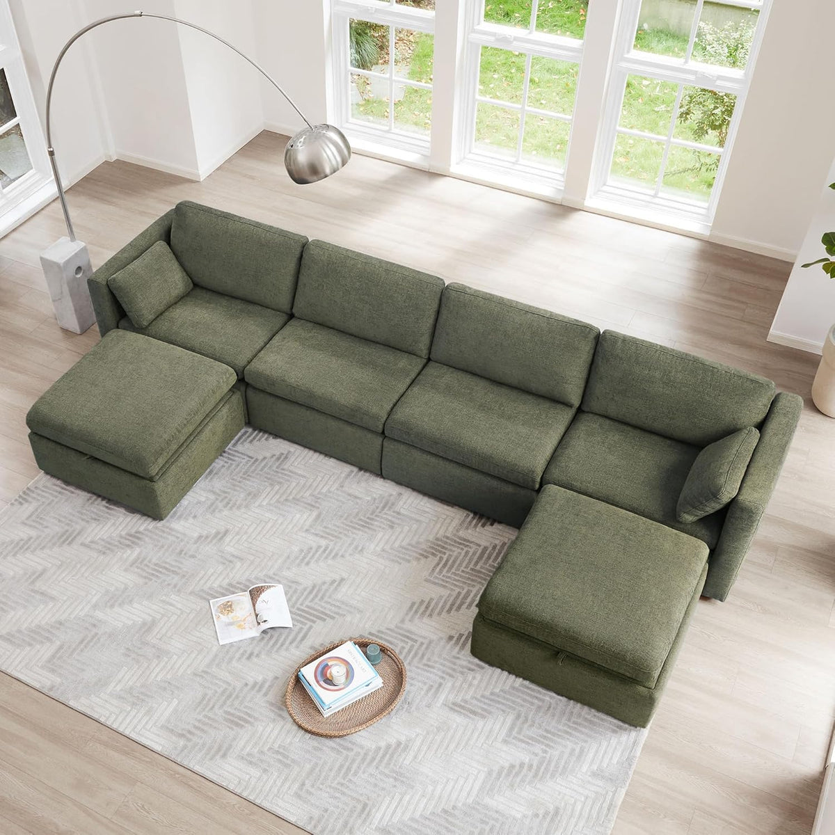 CHITA Oversized Modular Sectional Sofa, FSC Certified U Shaped Couch with Reversible Chaise Modular