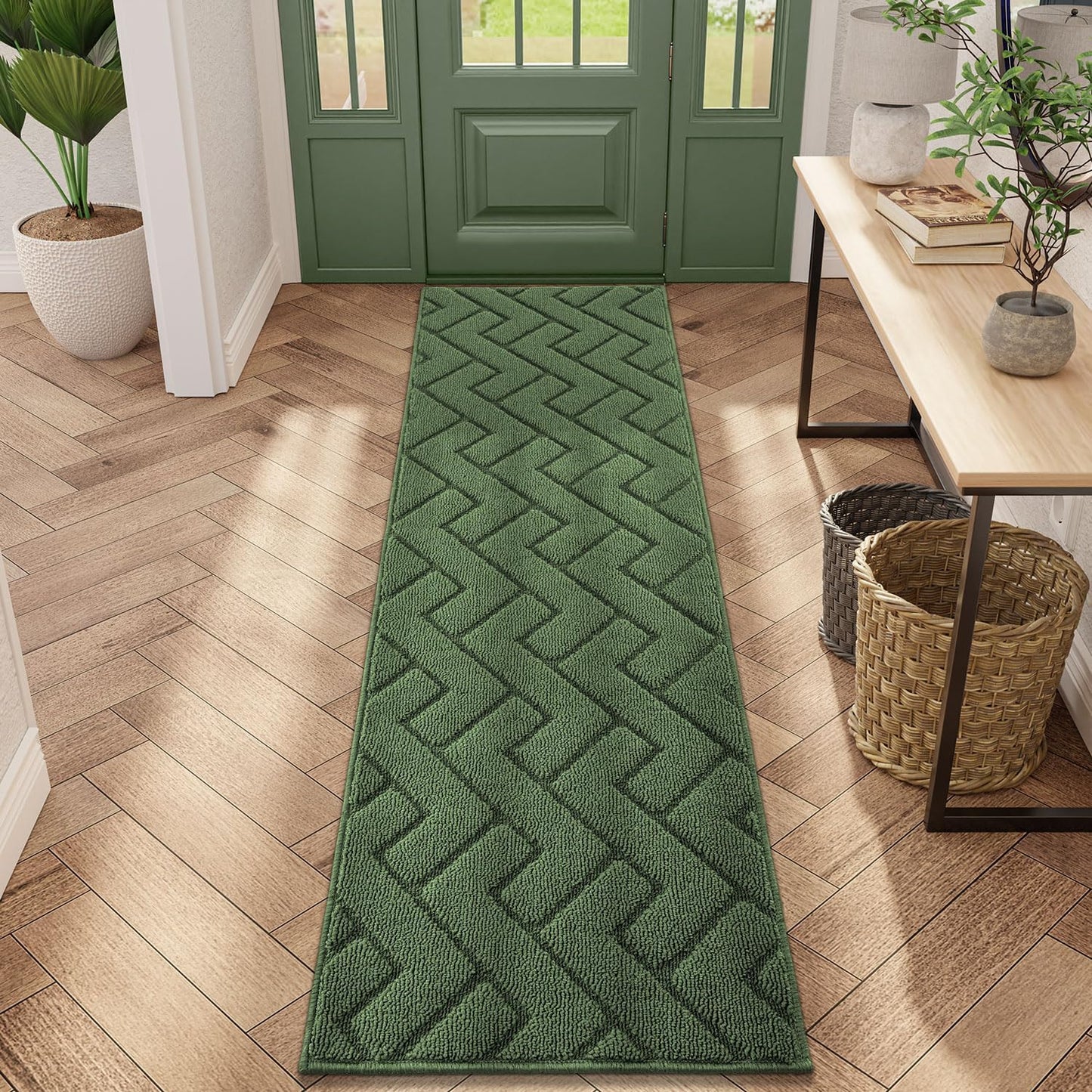 hicorfe Indoor Doormat,Front Back Door Mat Rubber Backing Non Slip Door Mats 20"x59" Absorbent