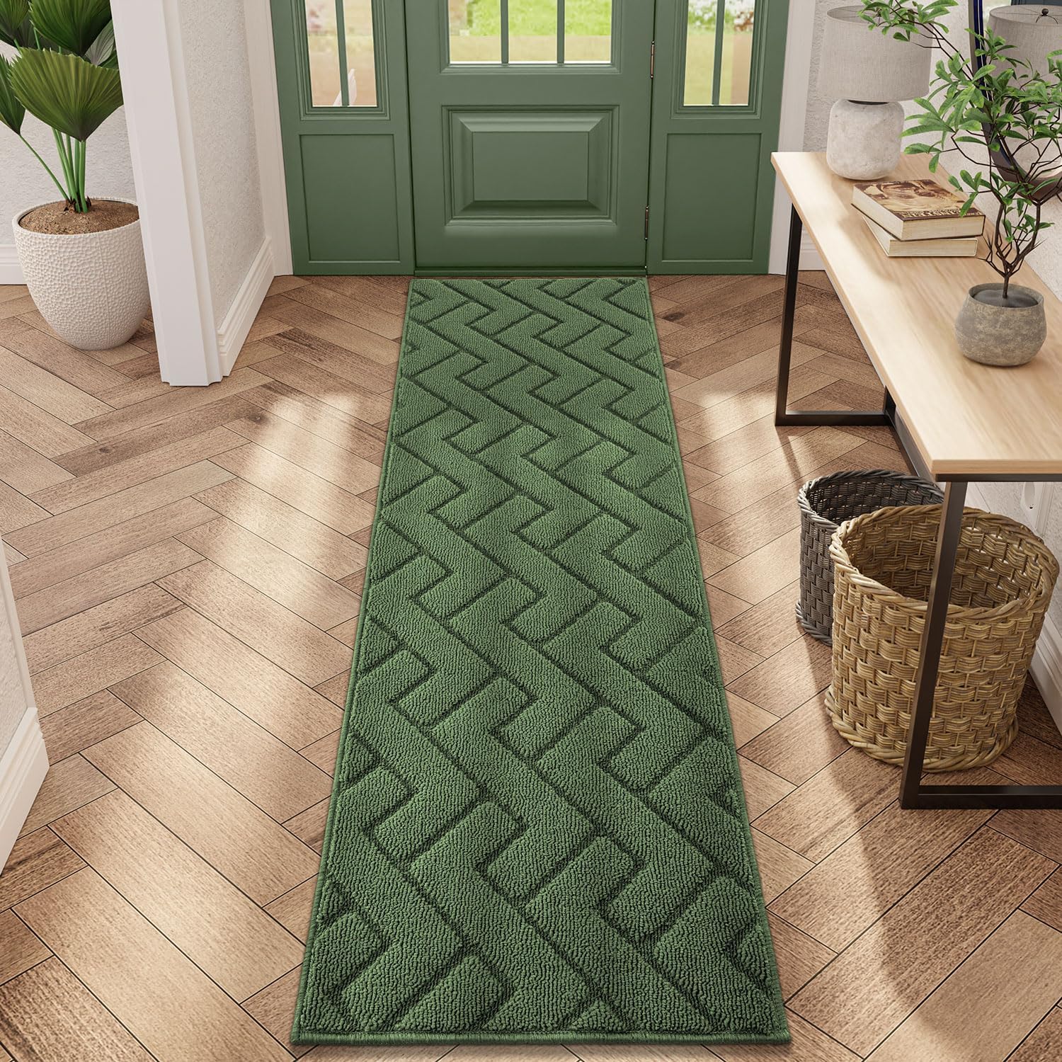 hicorfe Indoor Doormat,Front Back Door Mat Rubber Backing Non Slip Door Mats 20"x59" Absorbent