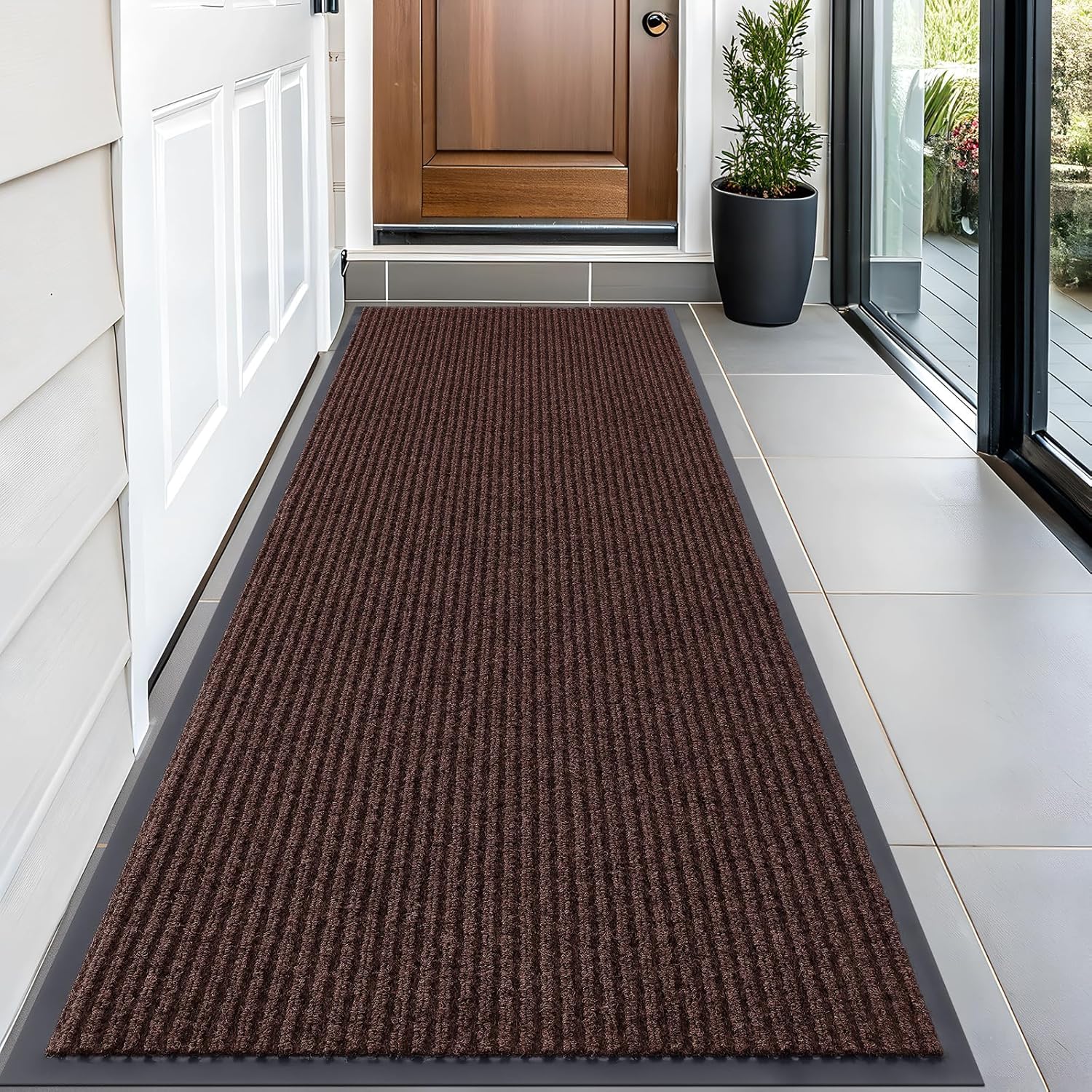 OLANLY Front Door Mat Indoor Outdoor Entrance, Waterproof Heavy Duty Doormat, Fade Resistant, Low