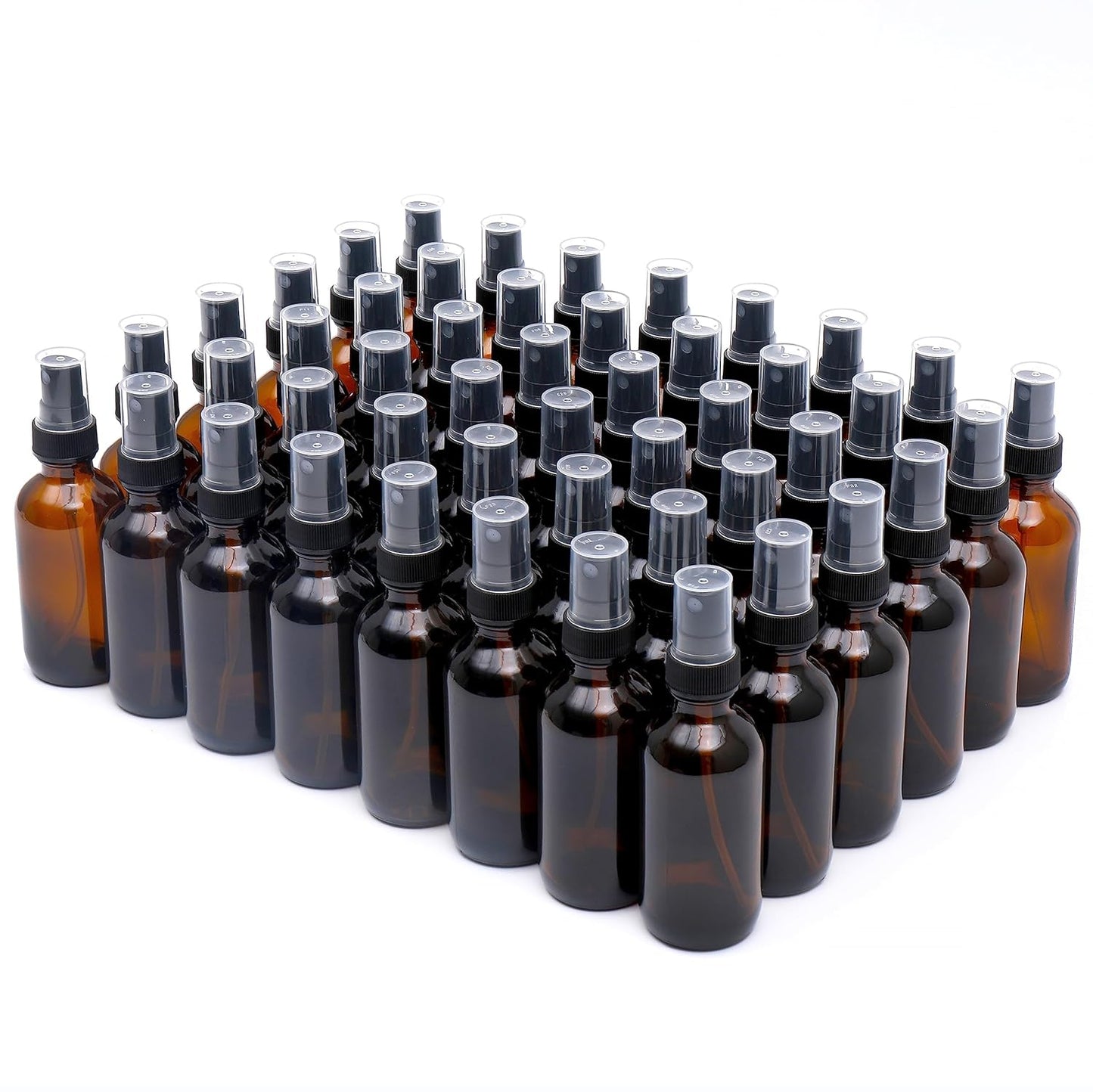 Amber Glass Small Spray Bottle 2 oz 48 Packs,Fine Mist Sprayer Small Clear Bottles,Refillable