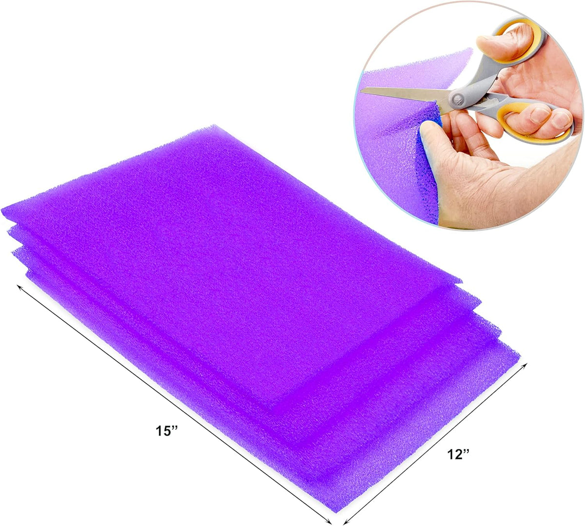 Dualplex® Fruit & Veggie Life Extender Liner for Fridge Refrigerator Drawers, 12x15 Inches (4 Pack)