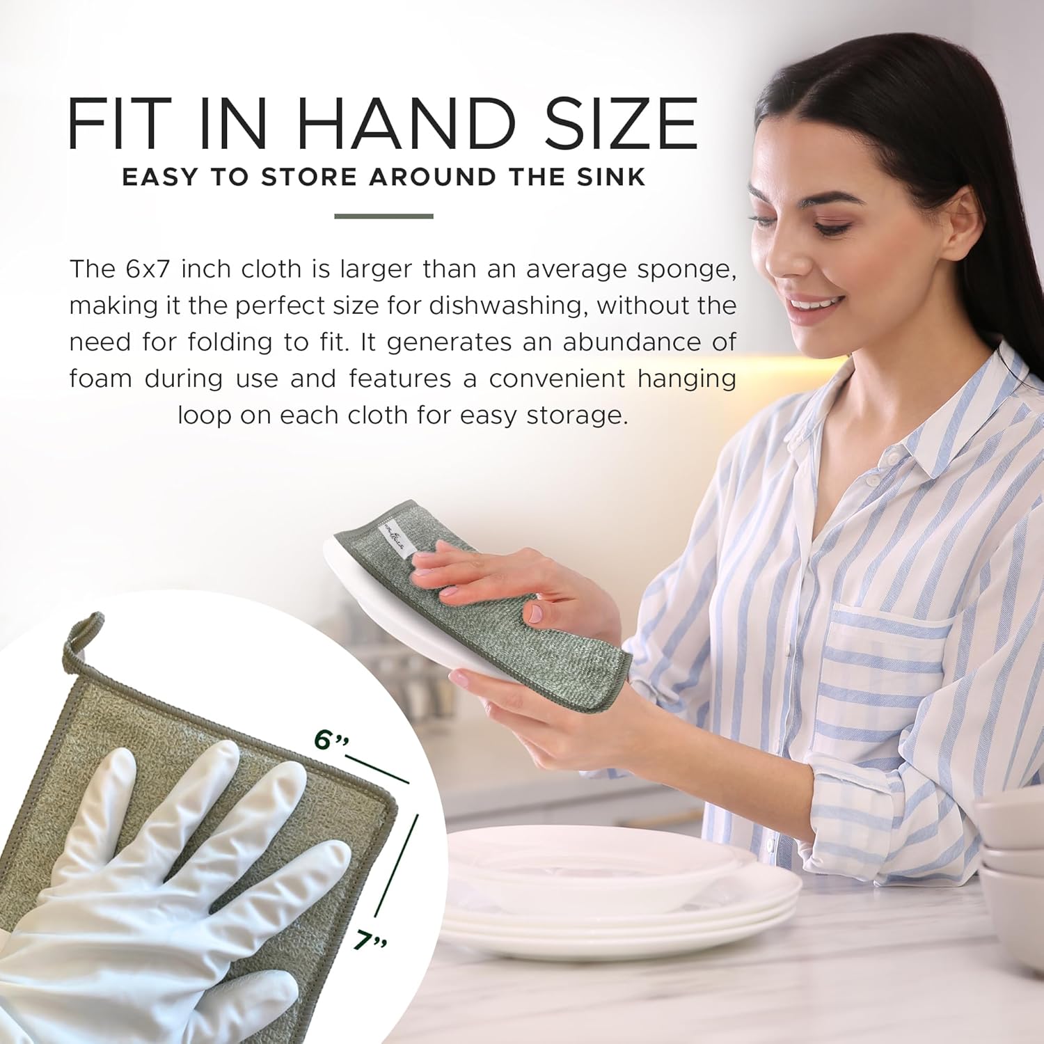 Whiffkitch Dishcloths & Cleaning Cloths - Drying, Durable, Absorbent Washcloths, Non-Scratch
