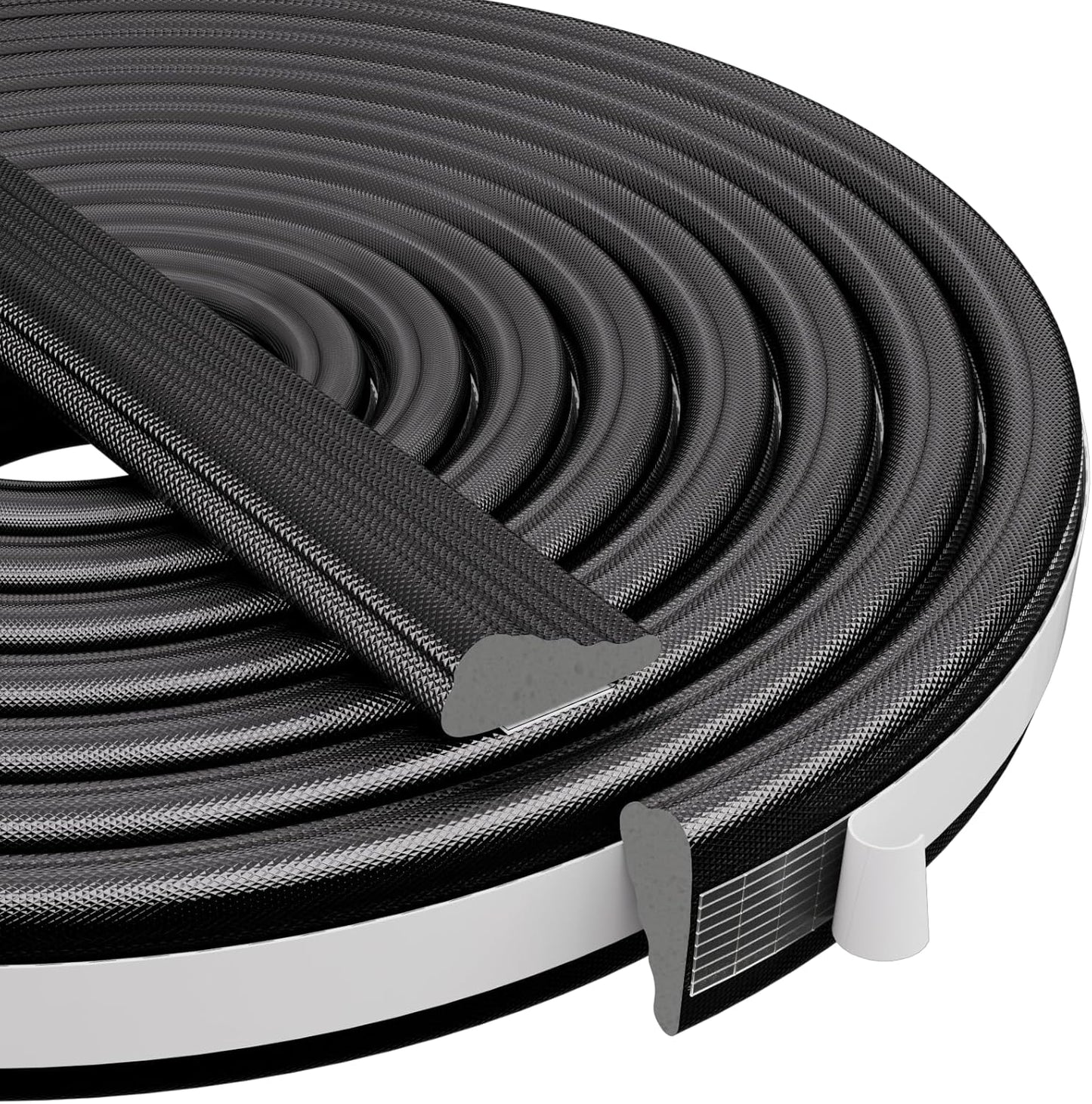 Wedge-Shape Window Weather Stripping Door Frame Seal Strip 118” White,Upgrade Black