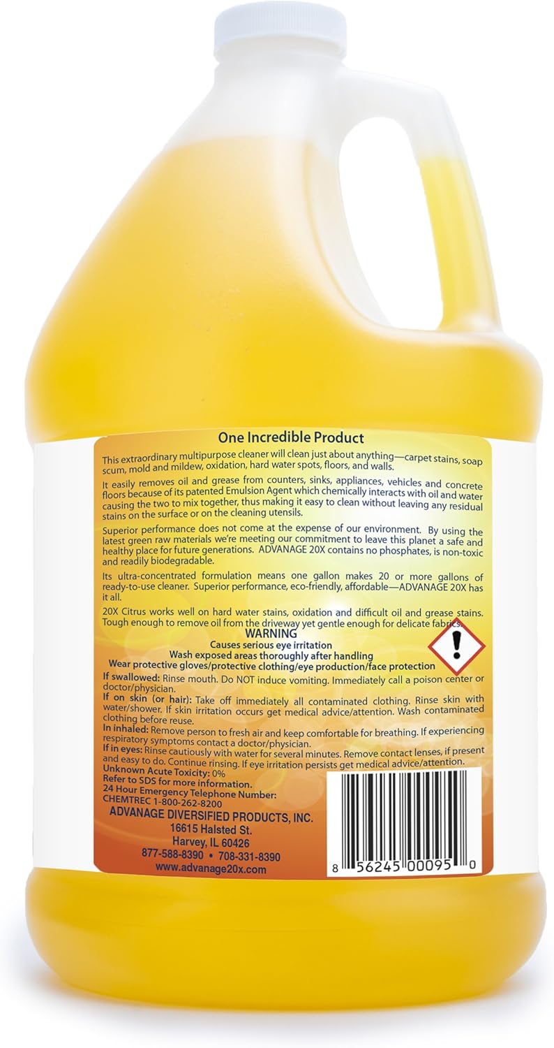 All Purpose Cleaner Concentrate - Advanage 20X The Wonder Cleaner Citrus for All Surfaces Around