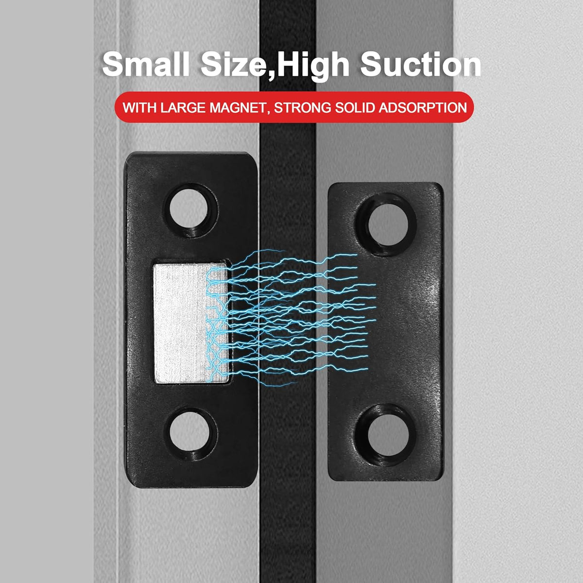 Cabinet Magnetic Catch, 20 Pack Black Ultra Thin Magnetic Cabinet Door Catch, Adhesive Cabinet