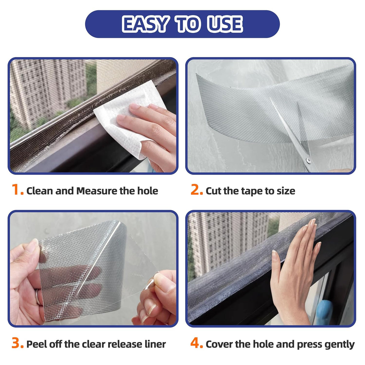 KING MOUNTAIN Grey Window Screen Repair Tape,3inX10FT Heavy Duty Screen Repair Kit for Window