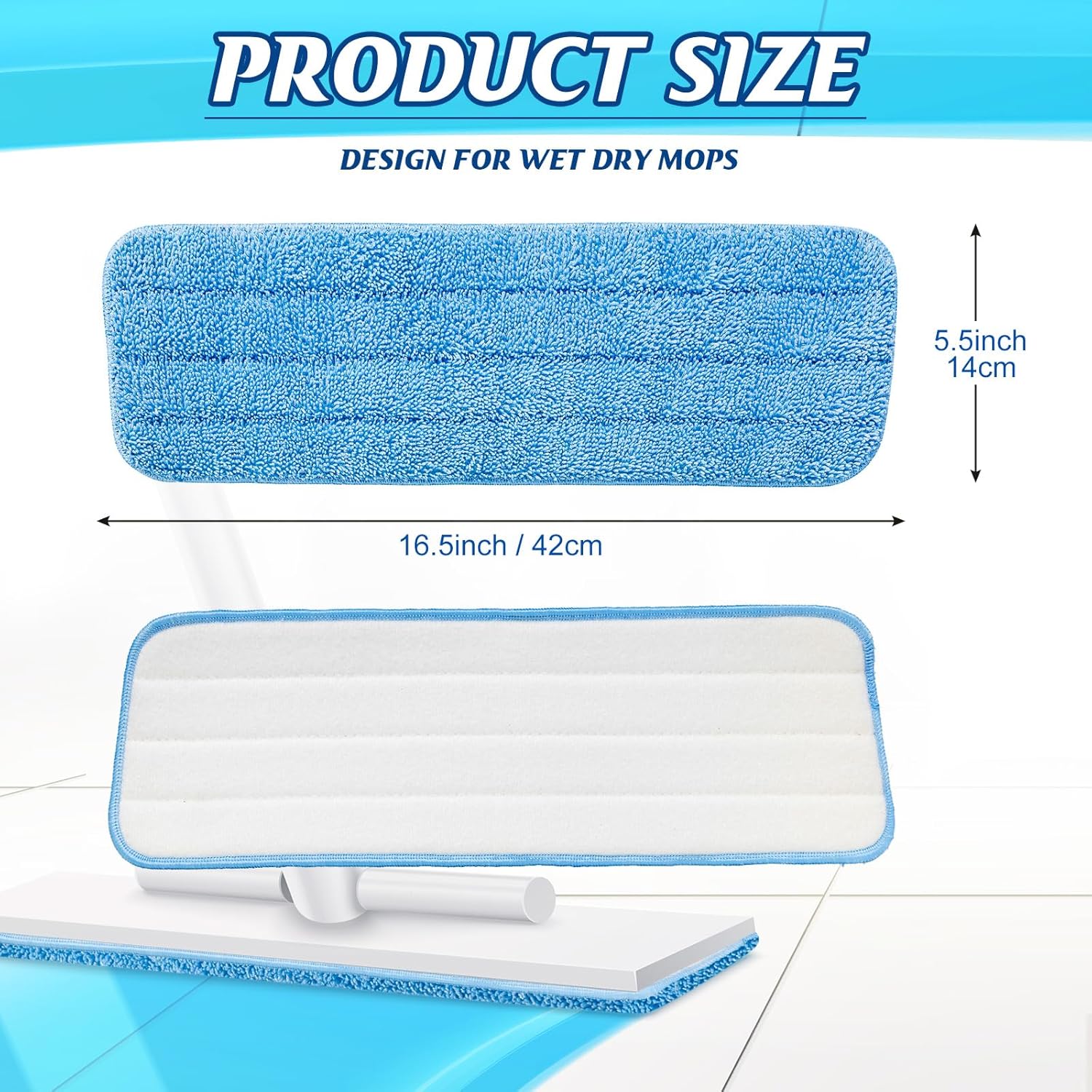 48 Pcs Microfiber Mop Pads Machine Washable Cleaning Flat Mop Head Replacement Reusable Household