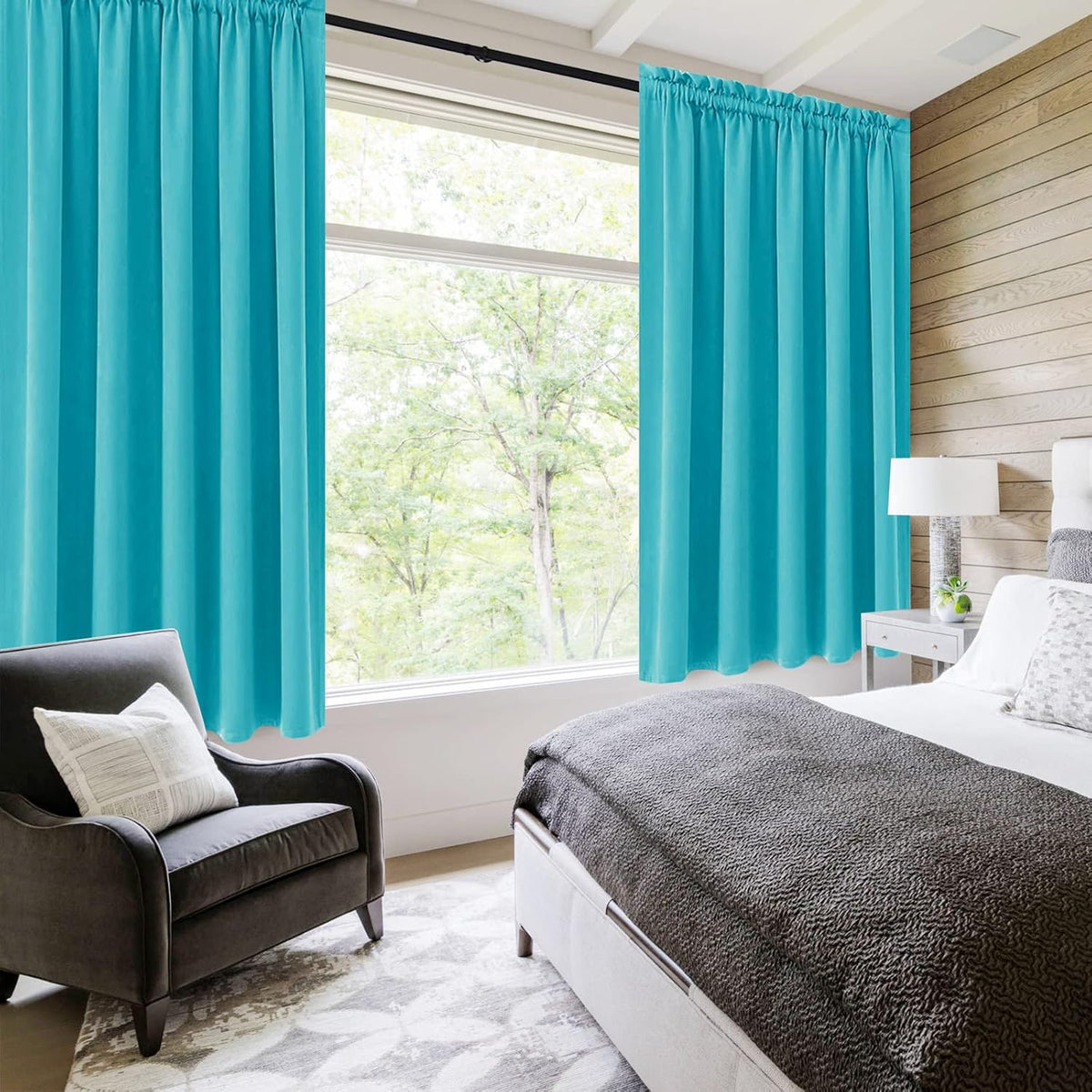 DWCN Blackout Curtains for Bedroom – Rod Pocket Thermal Insulated Noise Reducing Noise Reducing