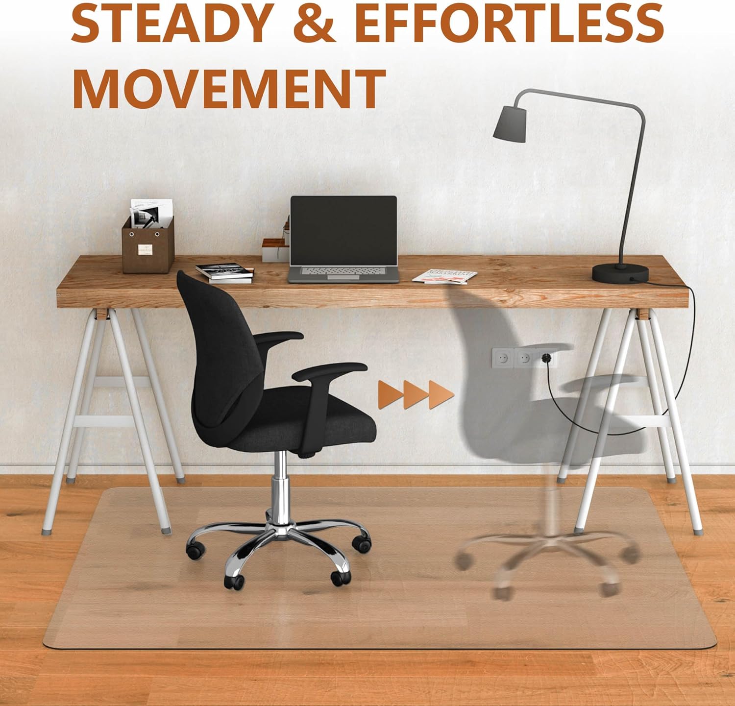 Large Office Chair Mat for Hardwood Floor- 46" x 72" Clear Computer Desk Chair Mat for Hard