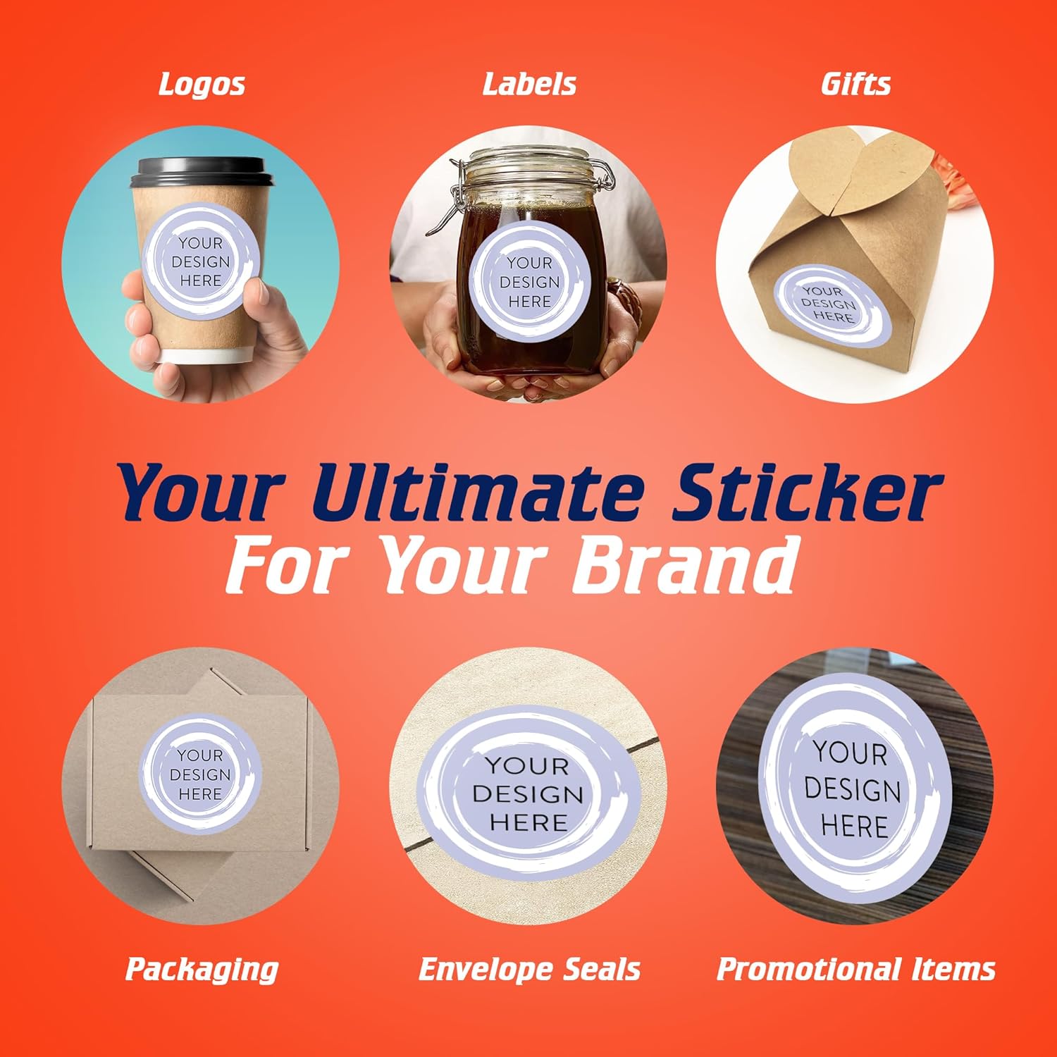 100 Custom Vinyl Stickers - Upload Your own Image, Text, Design, Logo - Personalized Logo Labels