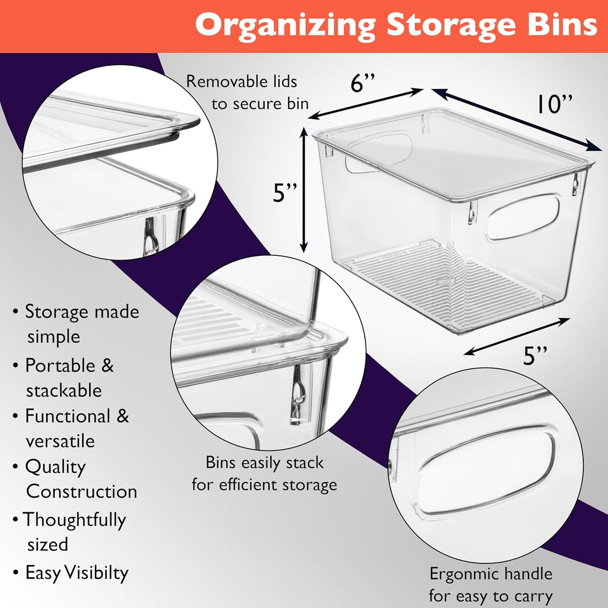 ClearSpace Plastic Pantry Organization and Storage Bins with Lids – Perfect Kitchen Organization or