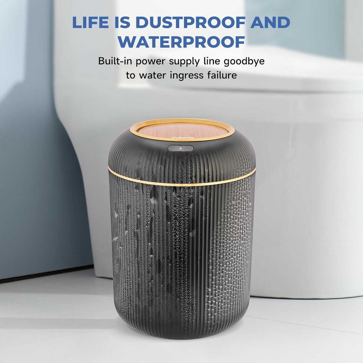 Pukomc Smart Sensor Wastebasket, Convenient and Hygienic Easy to Use, Technology Sensor Waterproof