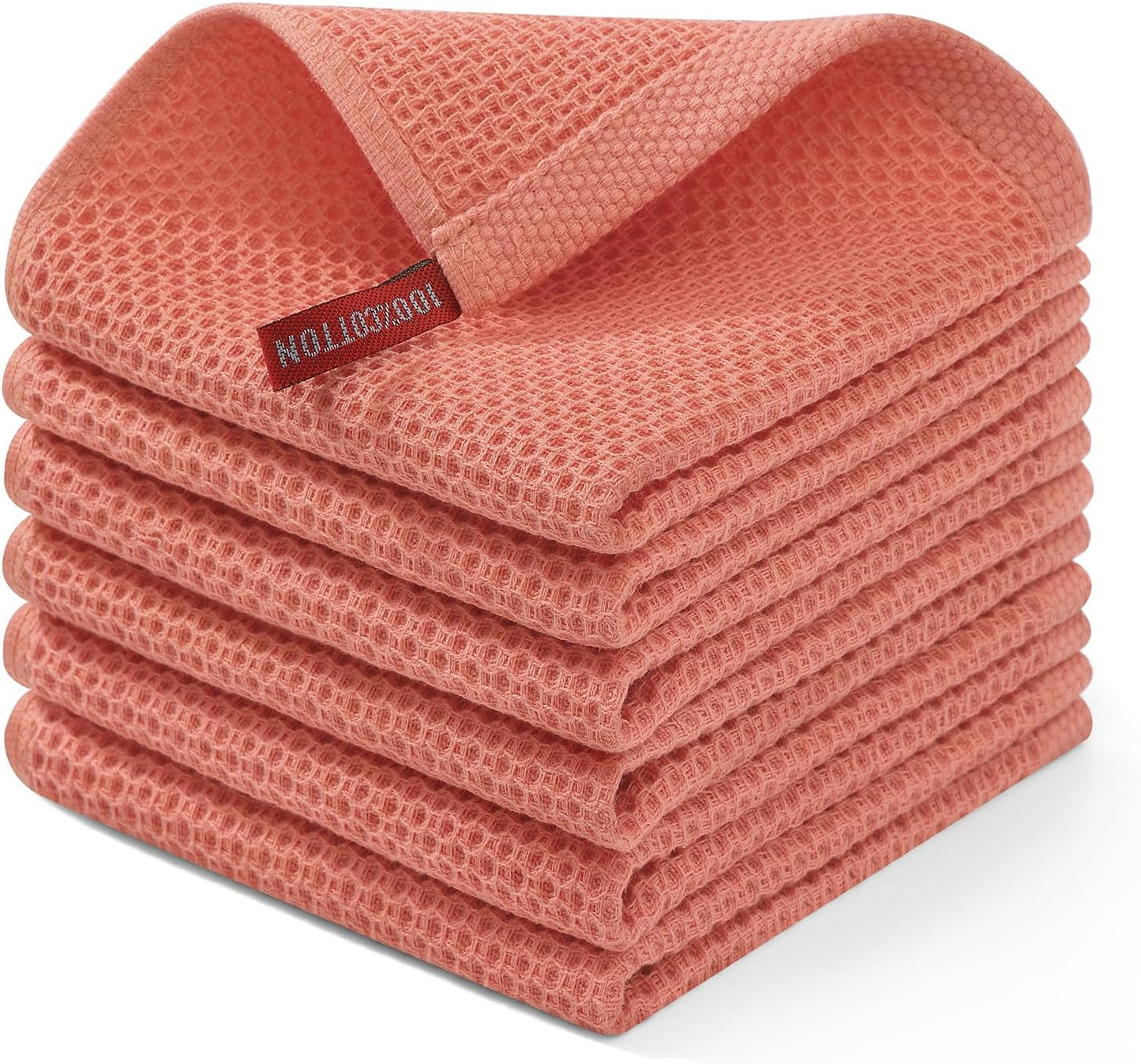 Homaxy 100% Cotton Waffle Weave Kitchen Dish Cloths, Ultra Soft Absorbent Quick Drying Dish Towels