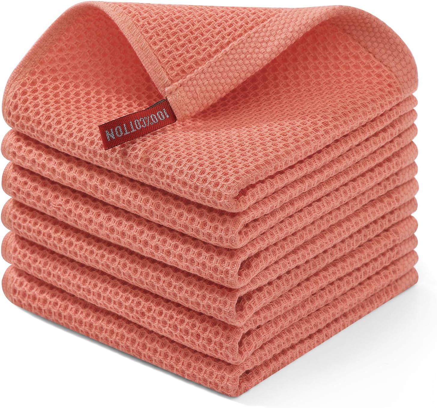 Homaxy 100% Cotton Waffle Weave Kitchen Dish Cloths, Ultra Soft Absorbent Quick Drying Dish Towels