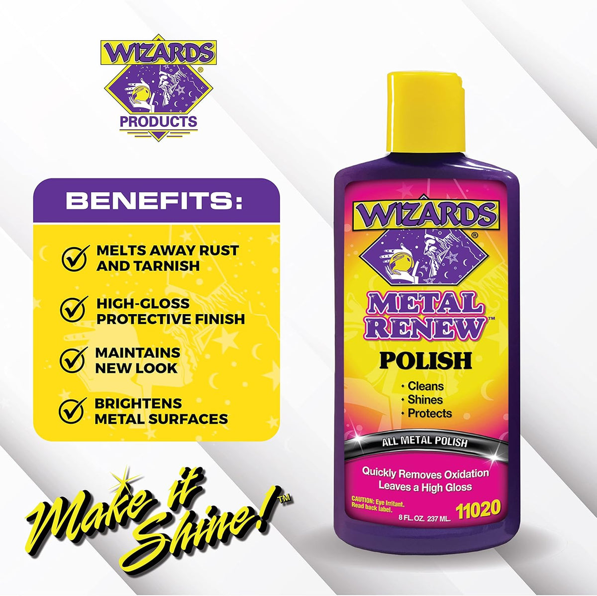 Wizards Metal Polish Cream Metal Renew - Cleans, Shines and Protects All Metals - Cream Fast-Cut