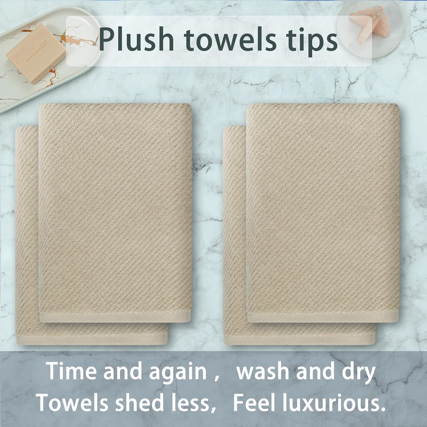 VOOVA & MOVAS Bath Towel Set, Large 30" x 56" - 100% Cotton | Quick Dry | Light Weight | Thick |