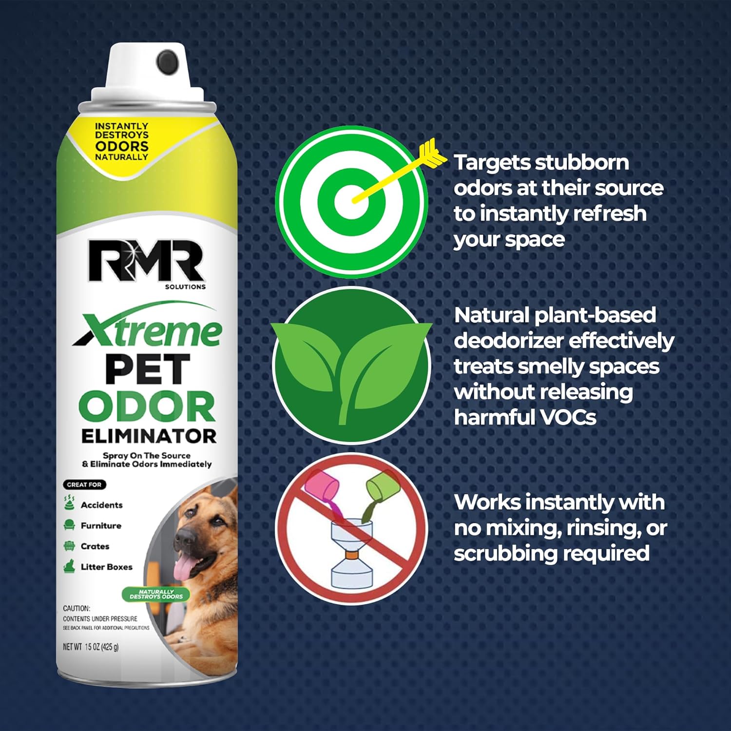 RMR Xtreme Pet Odor Eliminator Spray - Neutralize Strong Urine, Litter, Furniture, Crate, and