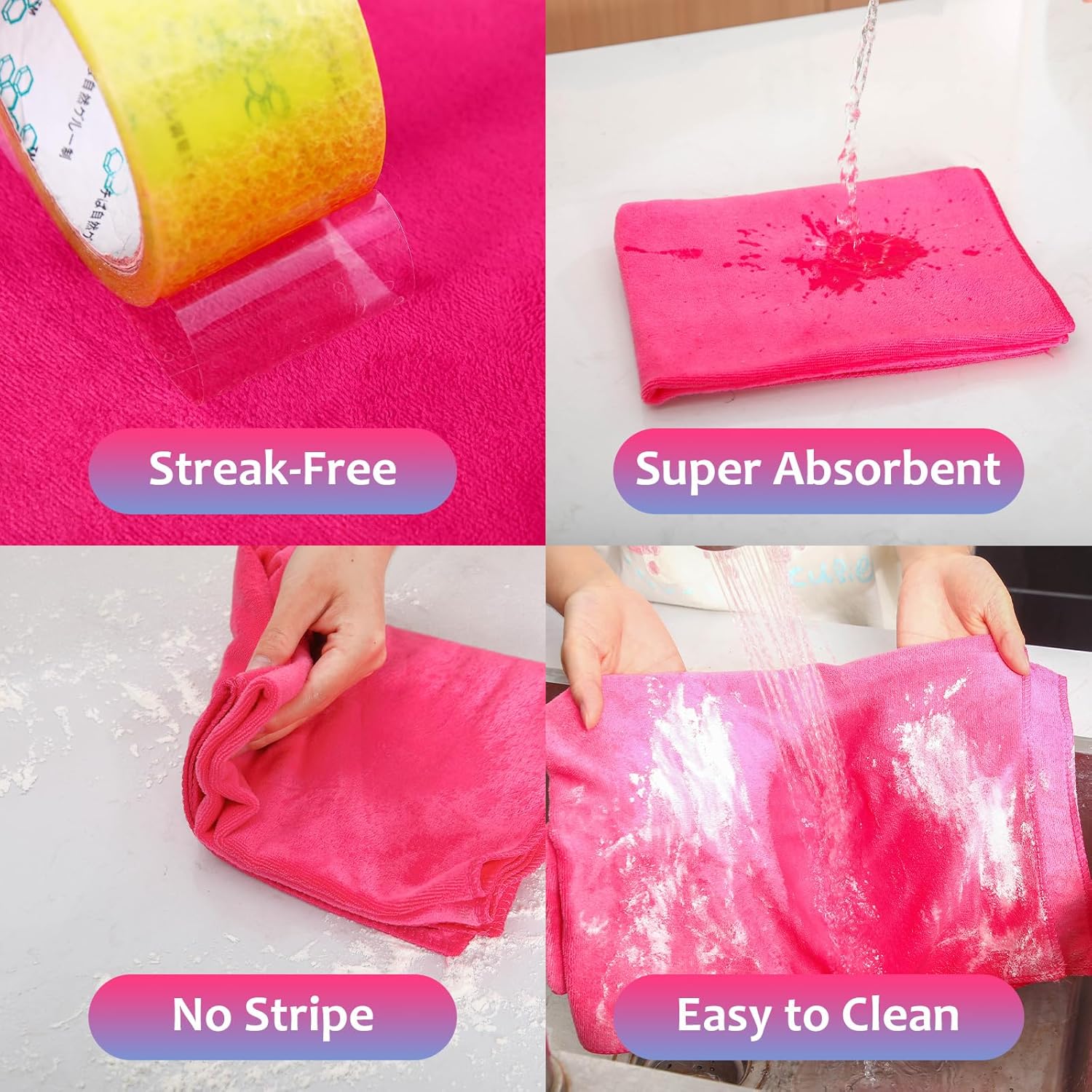 Newwiee 3 Pcs Extra Large Microfiber Cleaning Cloth 30" x 20" Washable Reusable Microfiber Towel