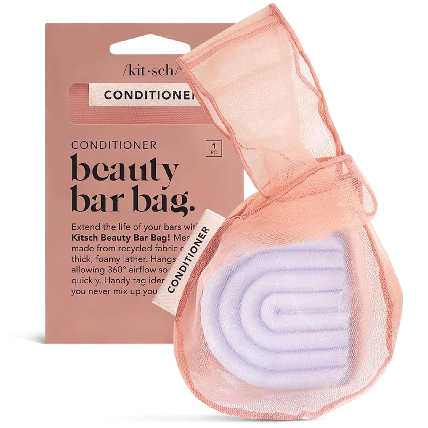 Kitsch Bar Soap Saver Bag – Patented Mesh Bag Soap Holder for Shampoo and Conditioner Bars