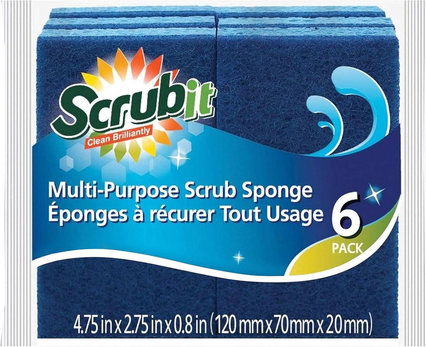 Scrubit Non-Scratch Cleaning Scrub Sponges- Scrubbing Dish Sponge Ideal for Washing Kitchen,Dishes