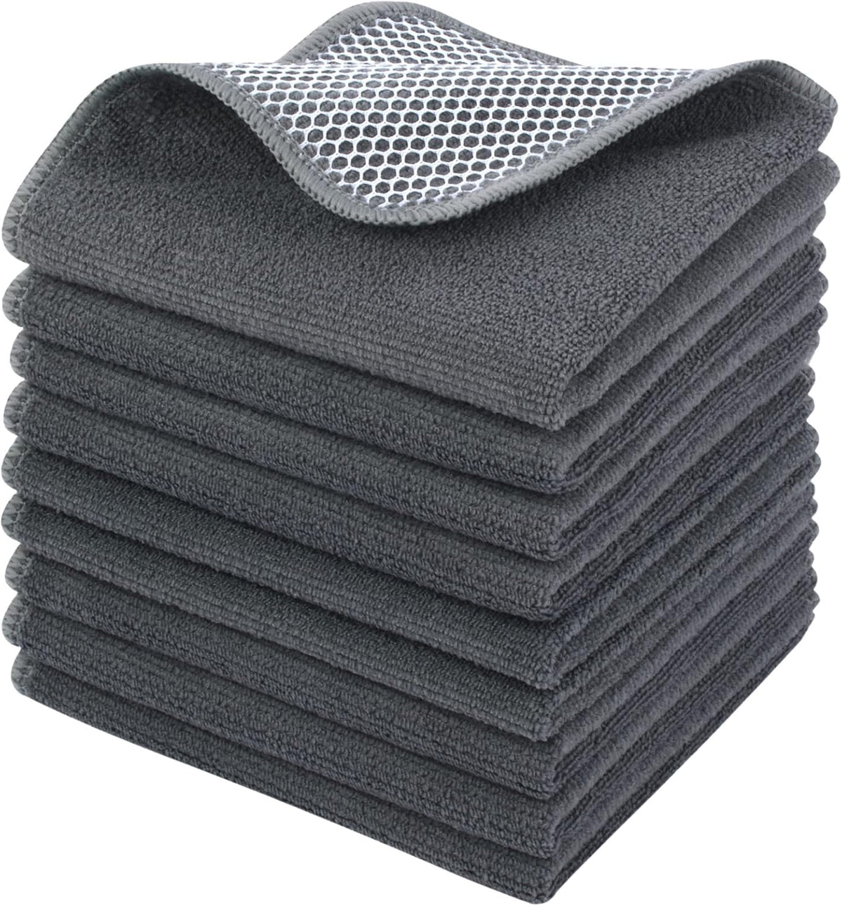 KinHwa Kitchen Washcloths for Dishes Absorbent Microfiber Dish Cloths Quick Dry Dish Rags with Poly