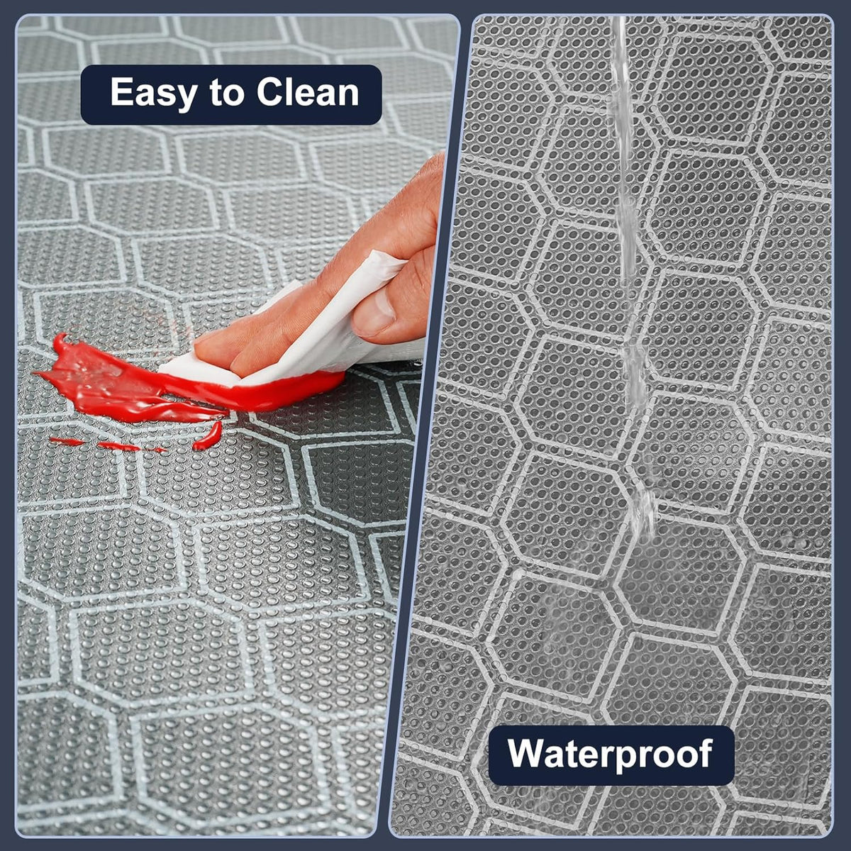 Non-Adhesive Shelf Liner Roll - Waterproof No-Slip Drawer & Cabinet Mat for Kitchen, Refrigerator