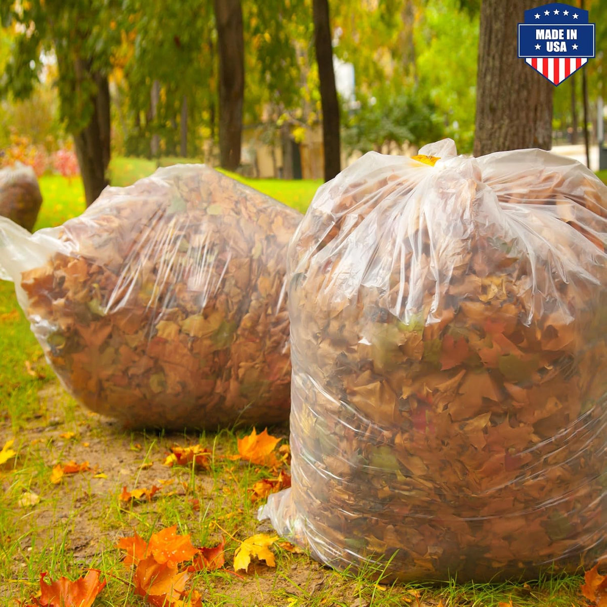 Fuxury 55-60 Gallon Heavy Duty Trash Bags, 100 Count Clear Garbage Bags, 23 Mic Thick, 38x58 in