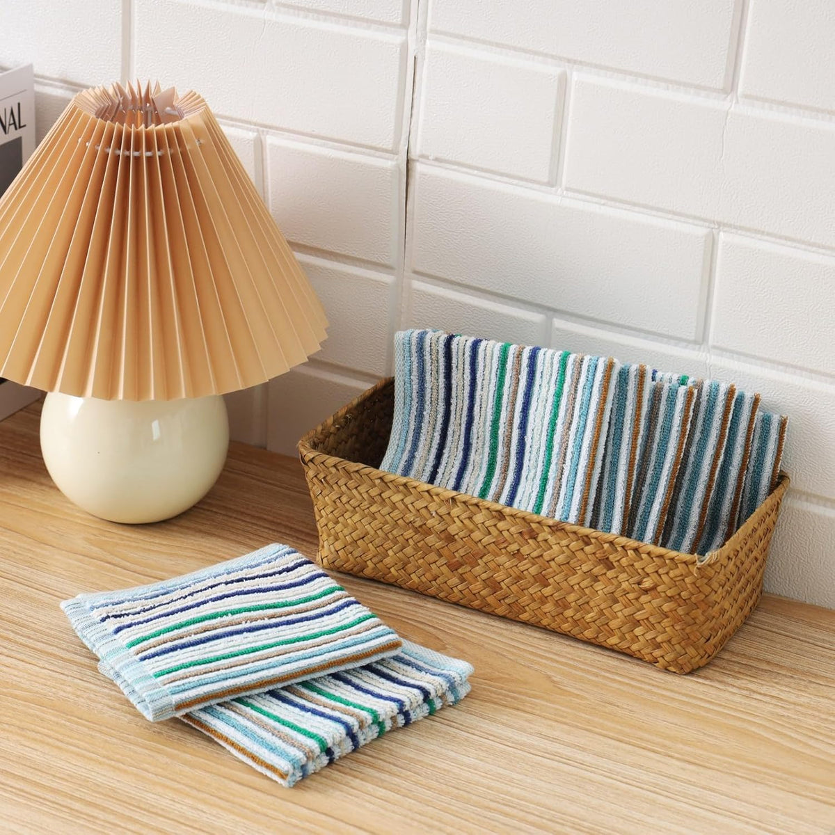 Oeleky Kitchen Dishcloths for Washing Dishes, Ultra Absorbent Dish Rags, Cotton Cleaning Cloths
