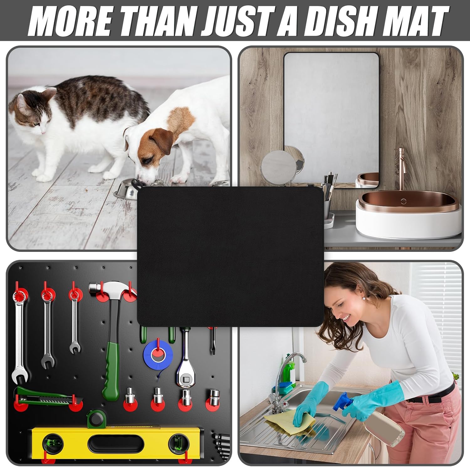 Hushee 2 Pack Extra Large Dish Drying Mat Microfiber Absorbent Dish Drying Pad Large Size Dishes