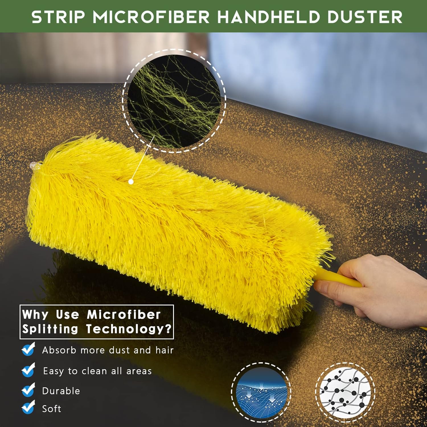 17 Foot High Reach Duster Kit with 2-to-9 Foot Extension Pole, Newliton 3-in-1 High Ceiling