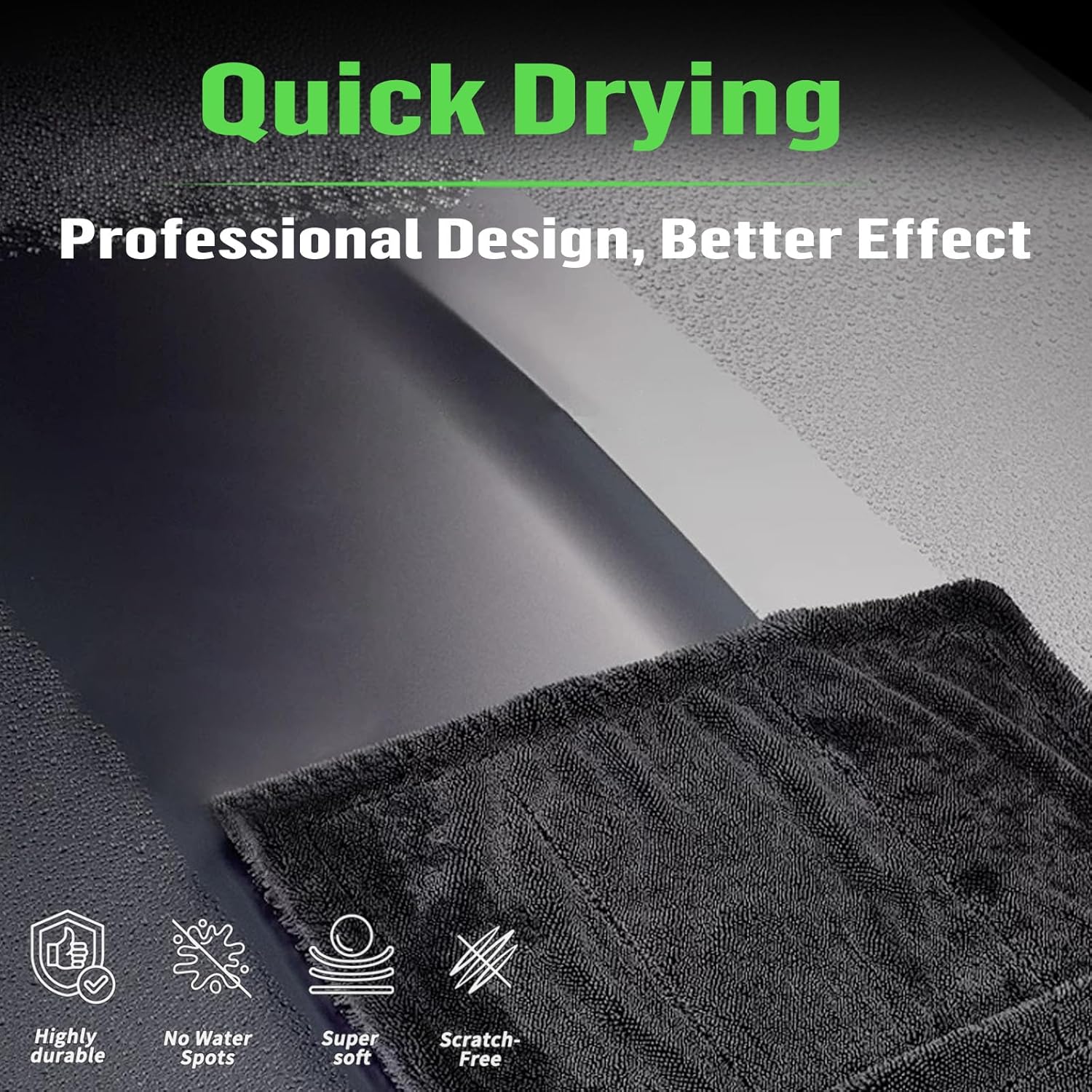 Shiny Bath Wipes Shower Cleaning Cloths, Premium Car Drying Towel | Ultra Absorbent Twisted-Loop
