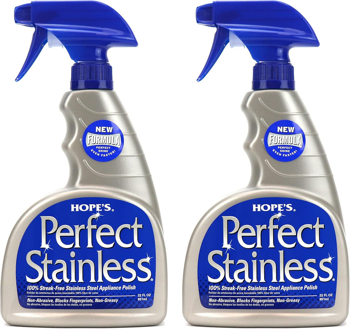 HOPE'S Perfect Stainless Steel Cleaner 22-Ounce, Streak-Free Self- Polishing Formula, Blocks