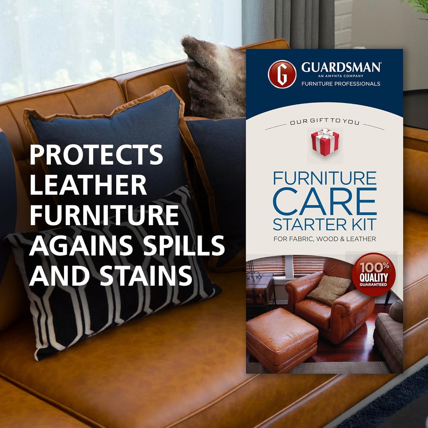 Guardsman Furniture Care Kit; Leather Conditioner, Polishing Cleaner; Includes 5 Clean & Renew