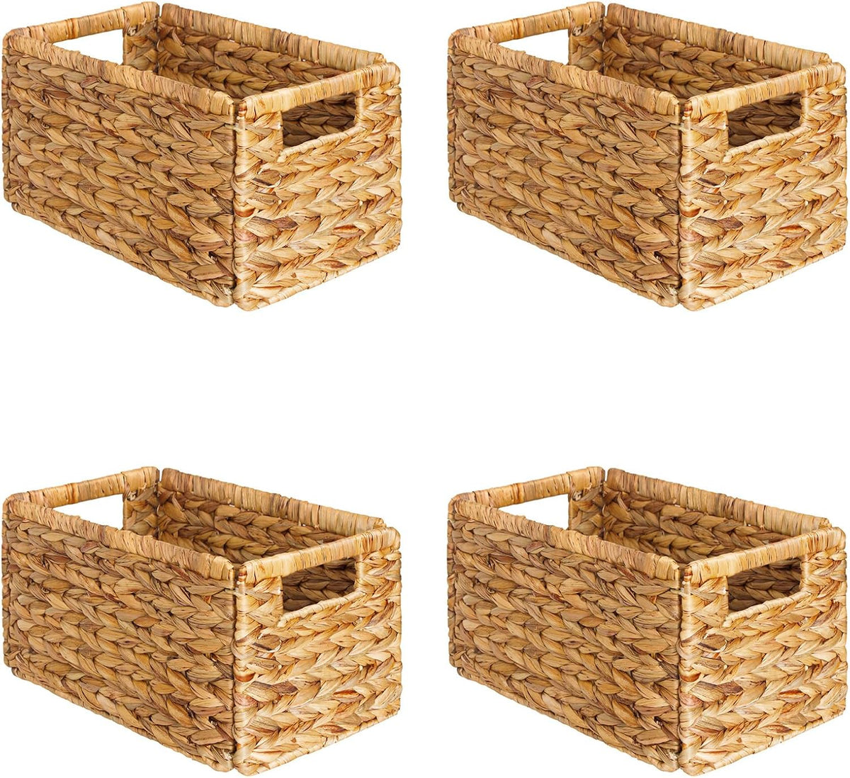 SpaceAid 4 Pack Wicker Basket, Storage Baskets for Organizing, Woven Rattan Basket with Handles for