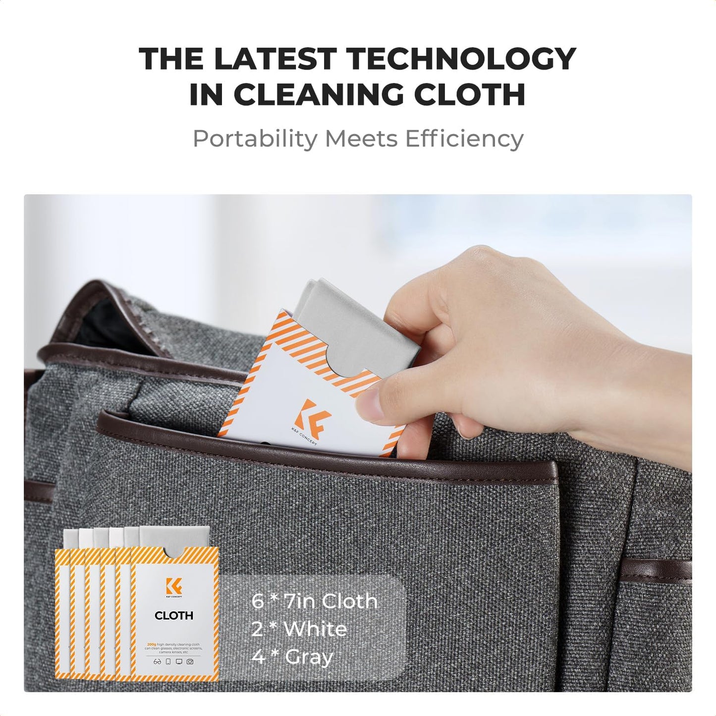 K&F CONCEPT 6 Pack Lens Cleaning Cloth | Microfiber Cleaning Cloth | Glasses Cleaning Cloths |