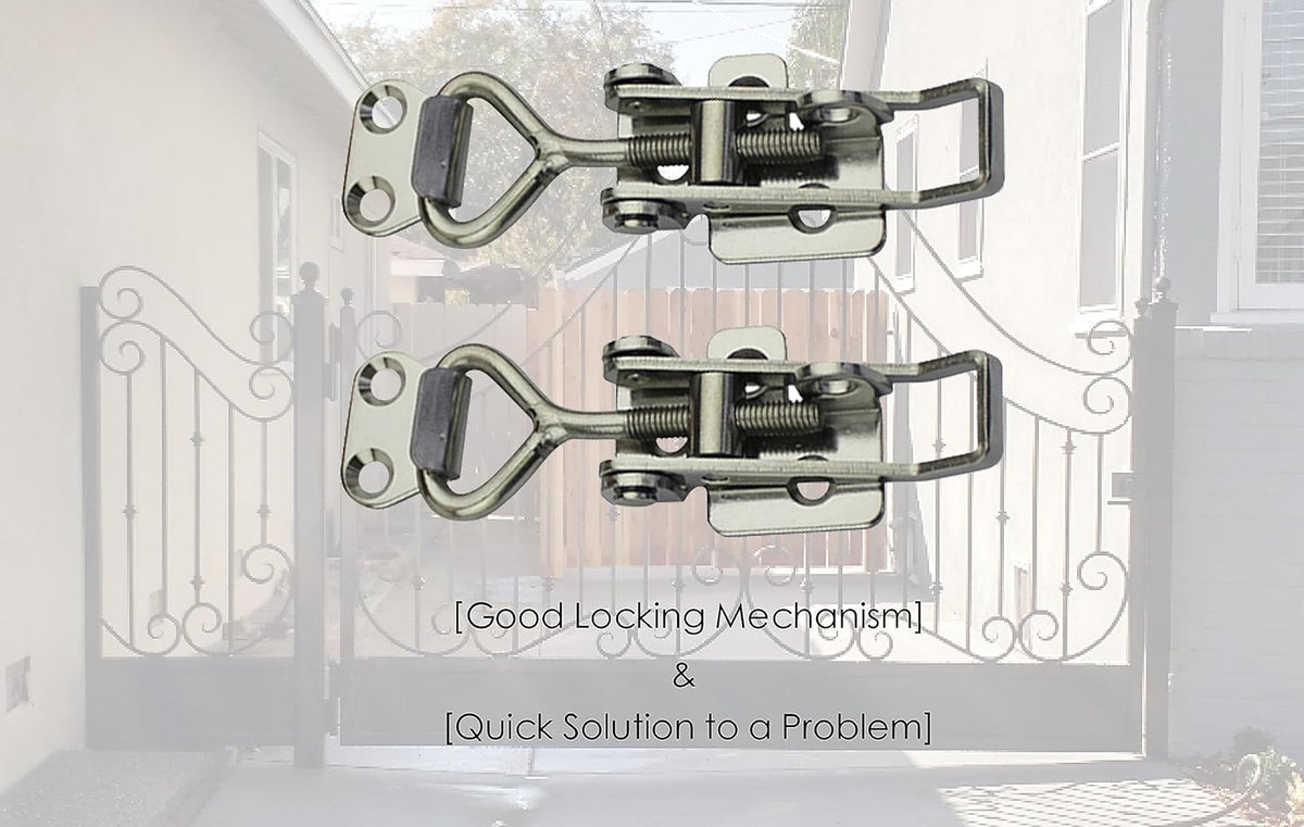 Adjustable Latch Buckle Cabinet Boxes Lever Handle Toggle Catch Latch Lock,Silver,Adjustable