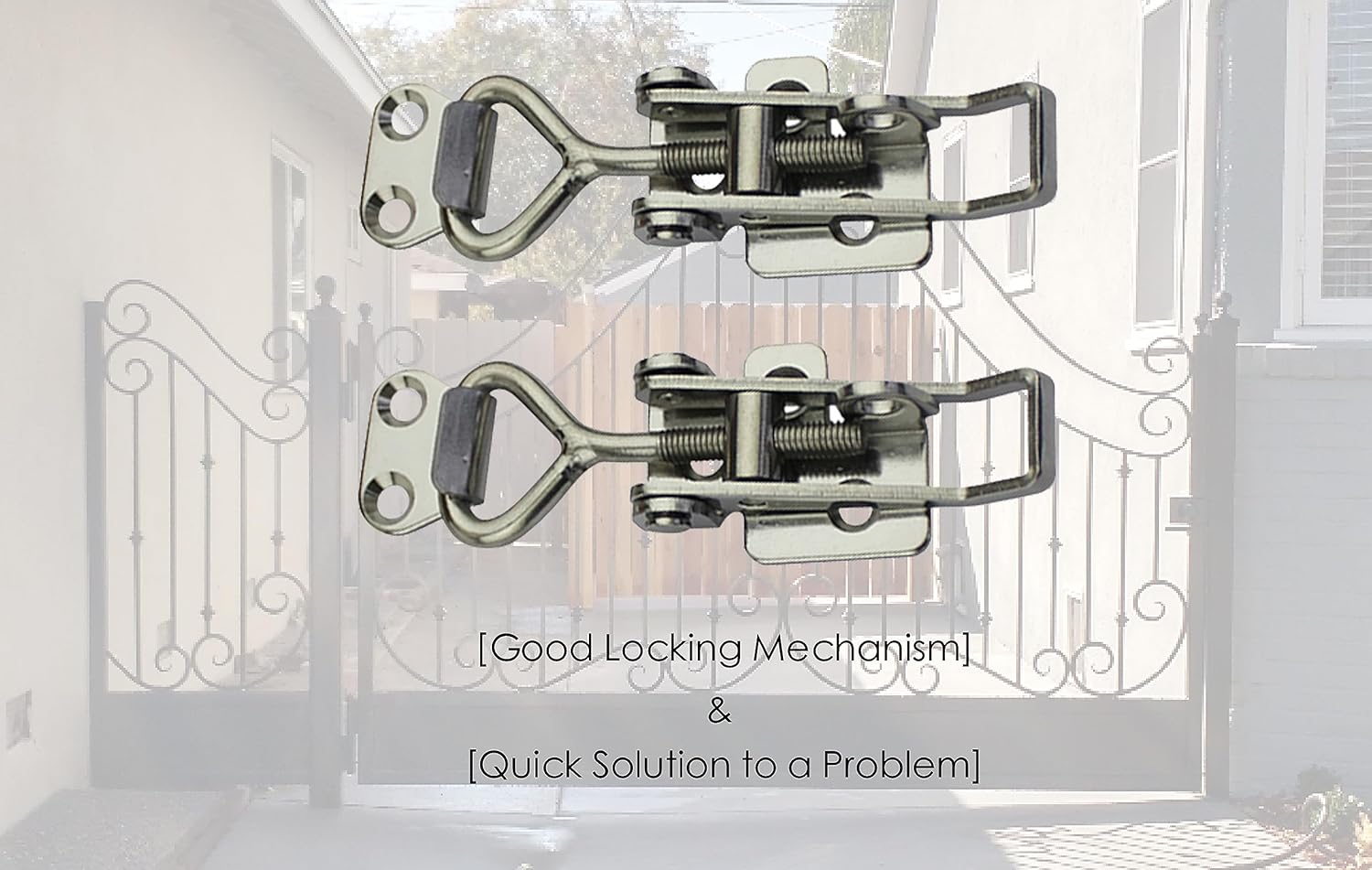 Adjustable Latch Buckle Cabinet Boxes Lever Handle Toggle Catch Latch Lock,Silver,Adjustable