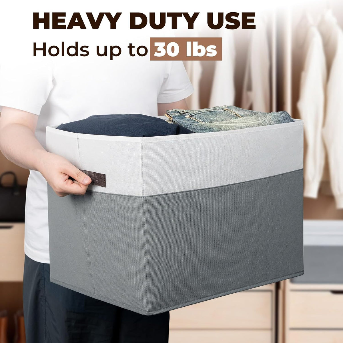 Criusia 8 Pack Closet Organizers and Storage Bins - Extra Large Storage Baskets for Organizing