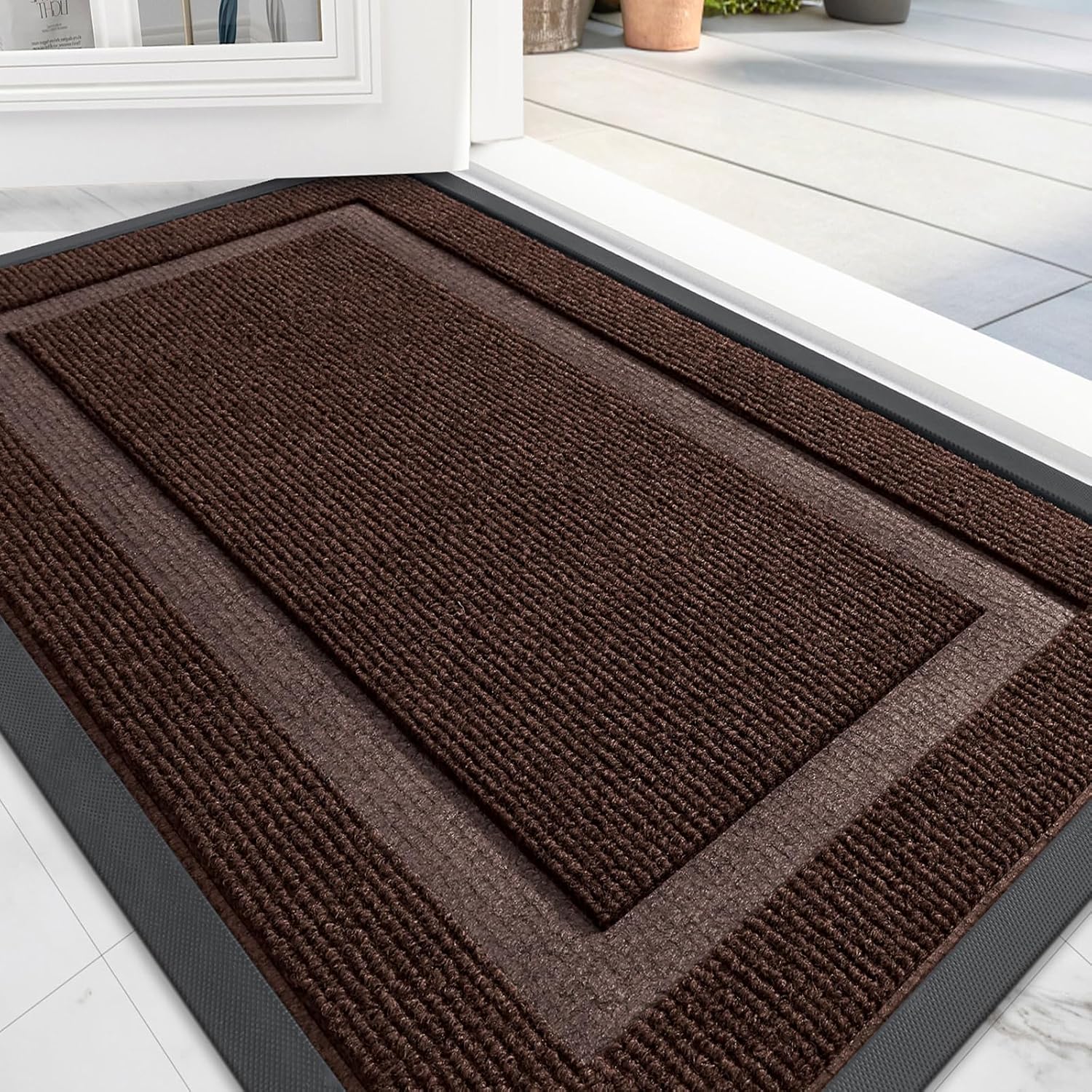 OLANLY Front Door Mat Indoor Outdoor Entrance, Waterproof All-Season, All-Weather Doormat, Sturdy