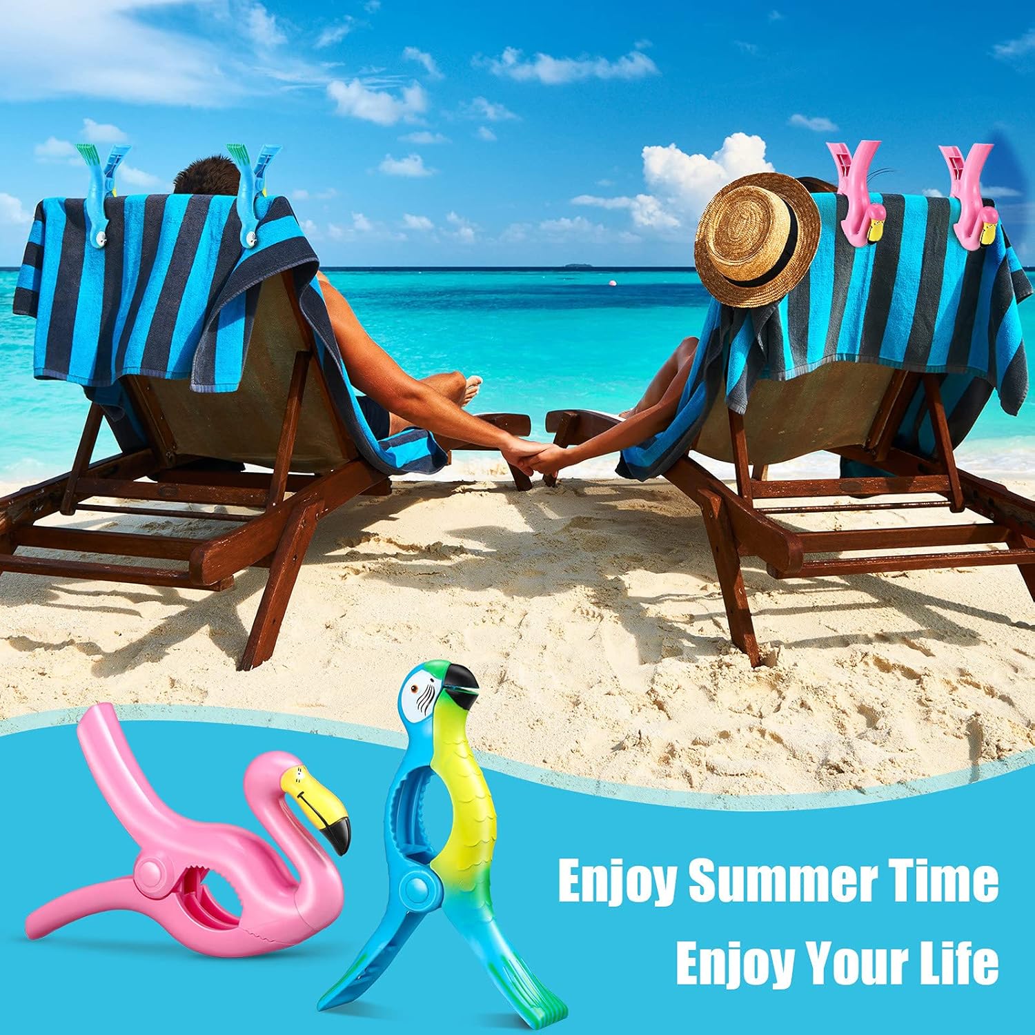 4 Pieces Beach Towel Clip Jumbo Size Chair Clips Towel Holder Clothes Pegs Christmas Stocking Clamp