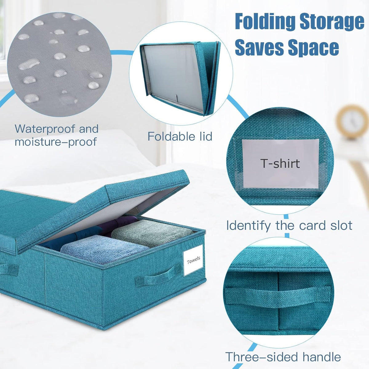 Underbed Storage Containers Bin with Lids (2pcs) Large Under Bed Storage Organizer Box with Handle