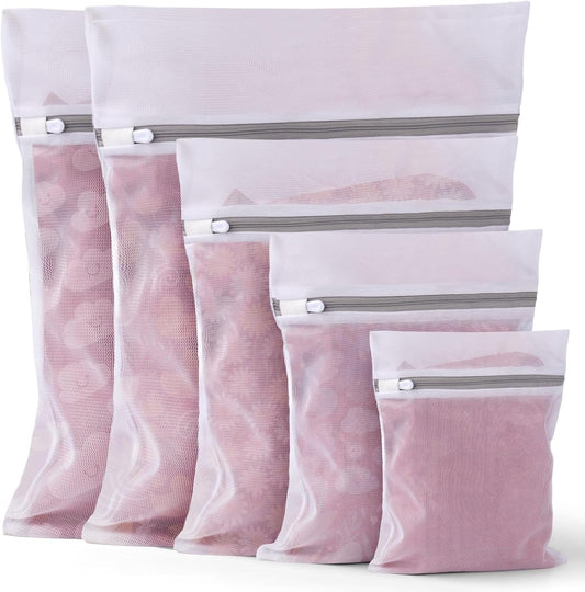 5Pcs Laundry Bags Mesh Wash Bags, Delicate Laundry Bags for Clothes, Hosiery, Underwear, Bed linen