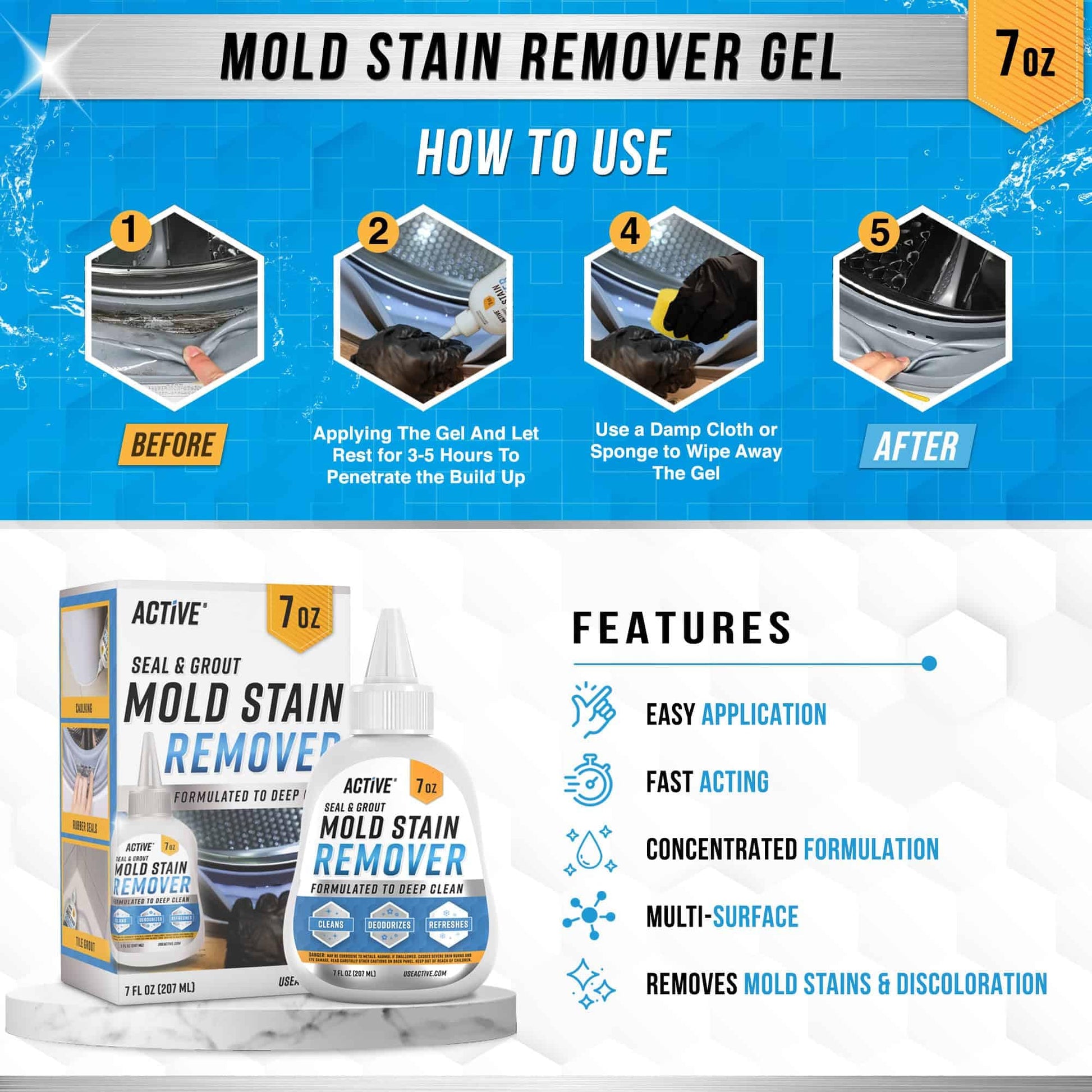 ACTIVE Mold Stain Remover Gel, 7 fl oz – view 3