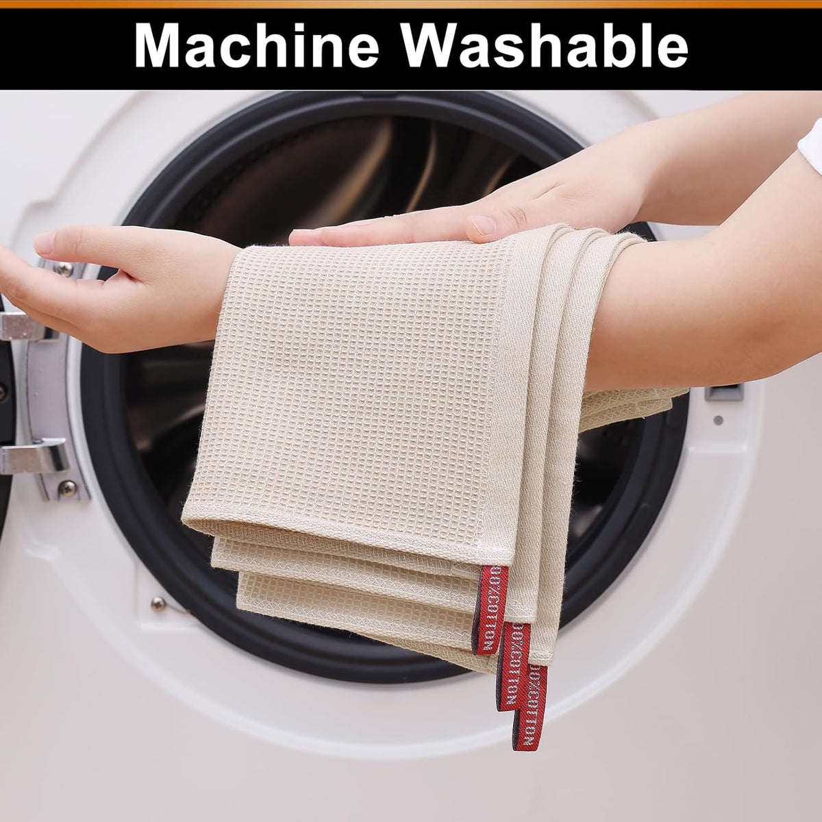 Homaxy 100% Cotton Waffle Weave Dish Cloths - 8 Pack Soft and Absorbent Dish Towels - 12 x 12